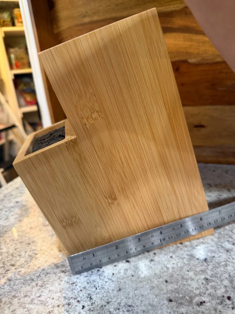Two Section Universal Knife Block Light Wood